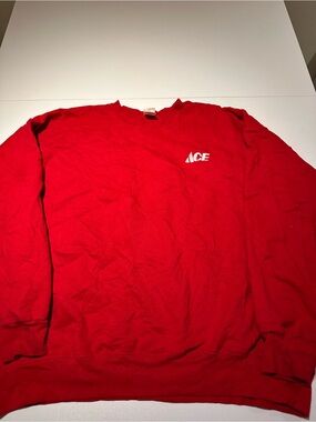 Hanes Red Cotton Crewneck Tee with Chest Logo